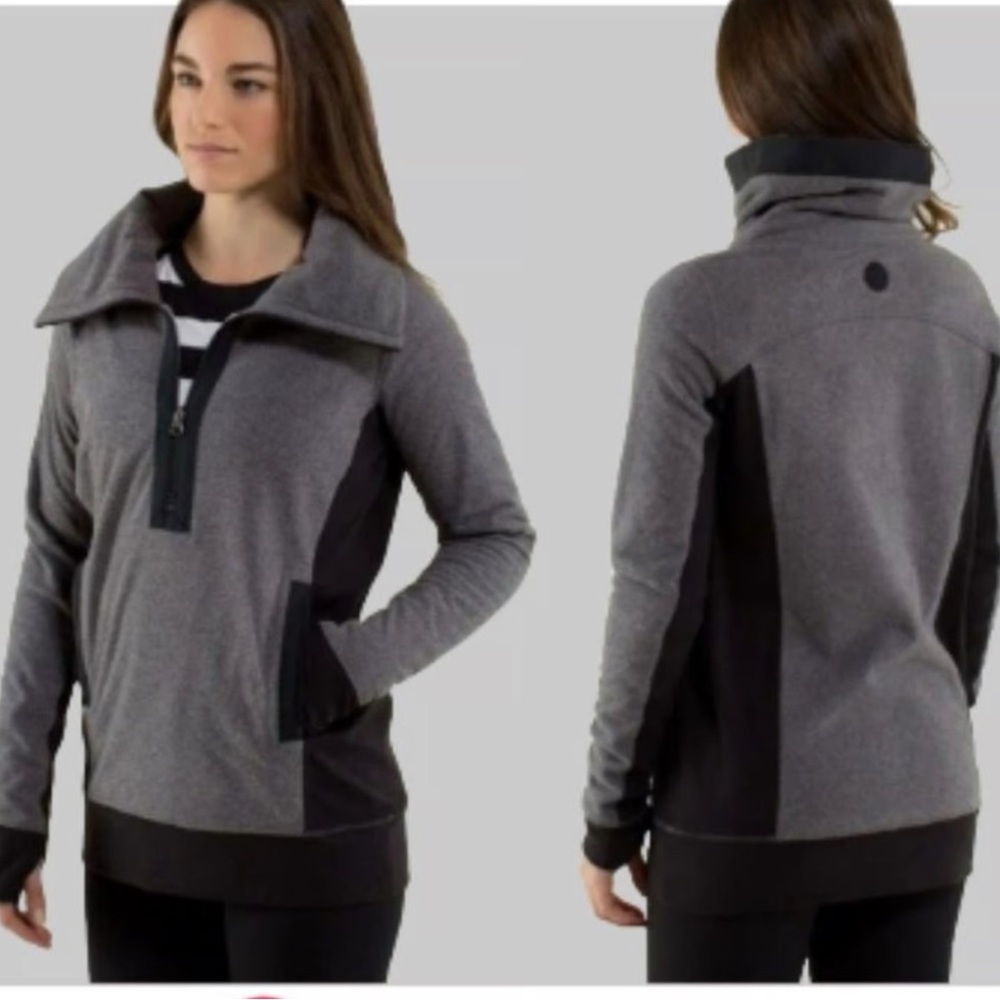 Lululemon Gray and Black Zip-Up Pullover